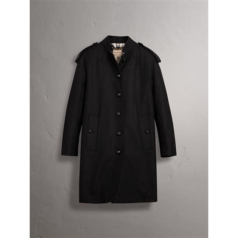 collarless wool blend coat burberry|B Charm Wool Blend Jacket in Black .